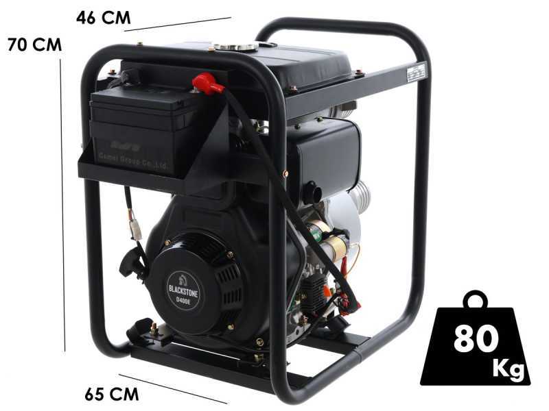 BlackStone BD 10000ES - Motopompa diesel avviamento elettronico - Raccordi 100 mm