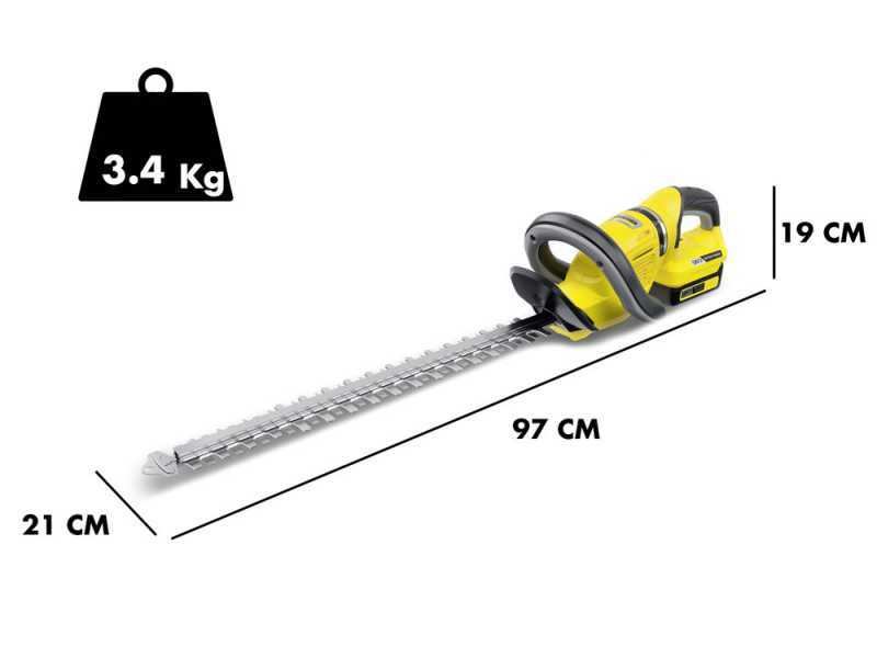 Karcher HGE 18-50 - Tagliasiepi a batteria 18V/2.5Ah - Lama da 50 cm