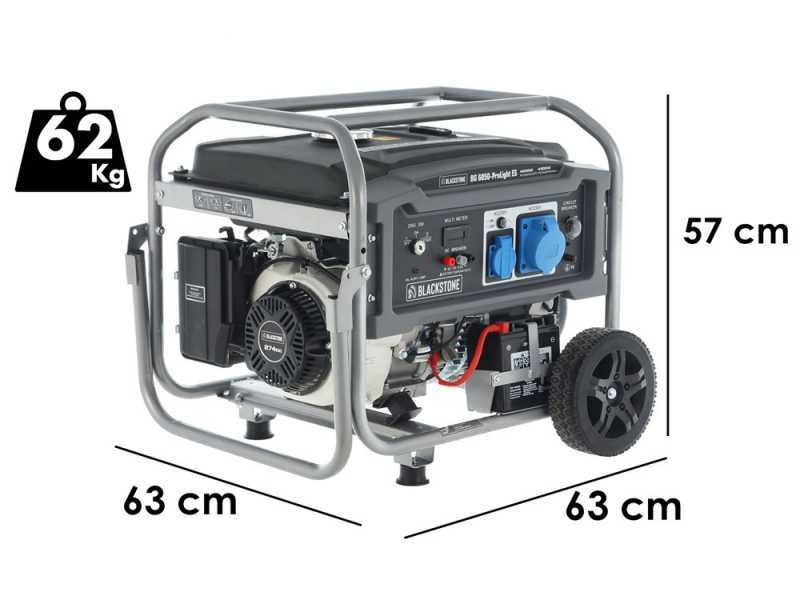 BlackStone BG 6050 - Generatore di corrente carrellato a benzina con AVR e avv.elettrico 4.3 kW - Continua 4 kW Monofase