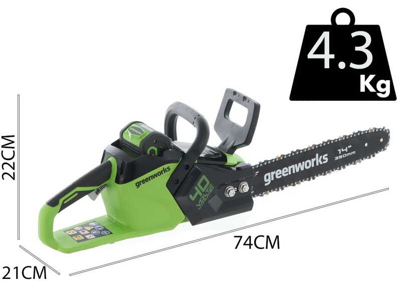 Greenworks GD40CS15 - Elettrosega a batteria 40V - Lama da 35cm