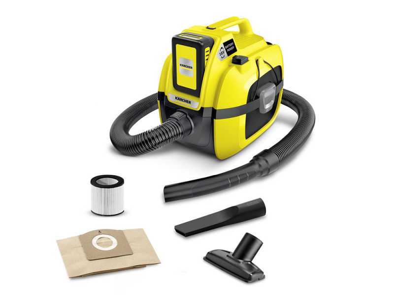 Karcher WD 1 - Aspirapolvere multiuso a batteria 18 V - solidi liquidi e soffiatore