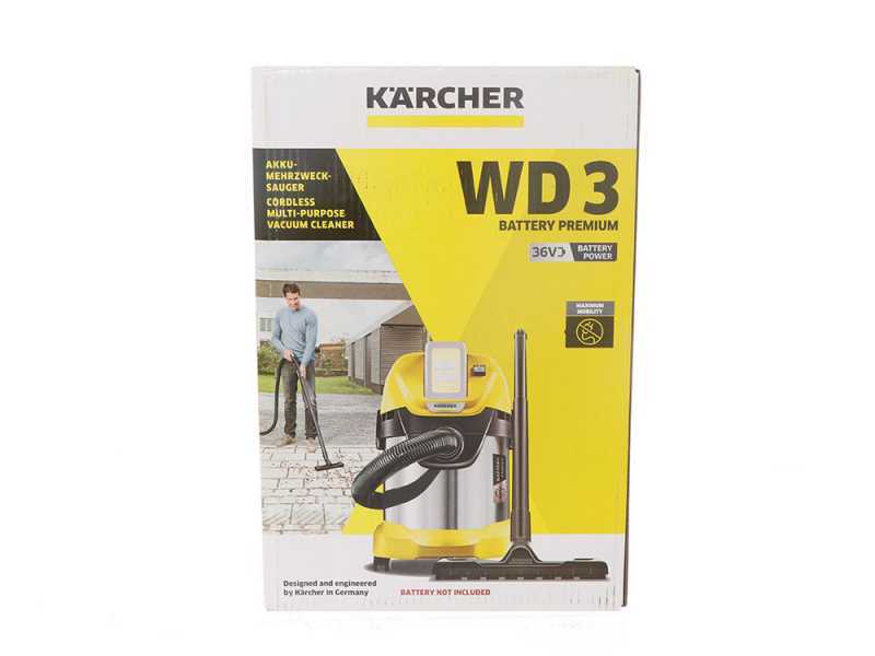Karcher WD 3 - Aspirapolvere multiuso a batteria - SENZA BATTERIE E CARICABATTERIE