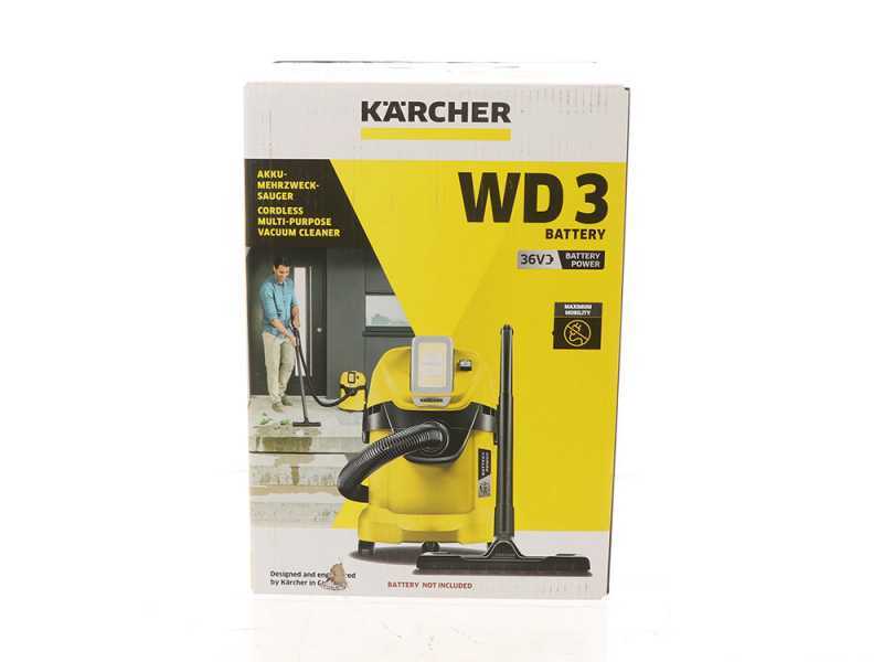Karcher WD 3 Premium Battery 36 V - Aspirapolvere multiuso a batteria - SENZA BATTERIE E CARICABATTERIE