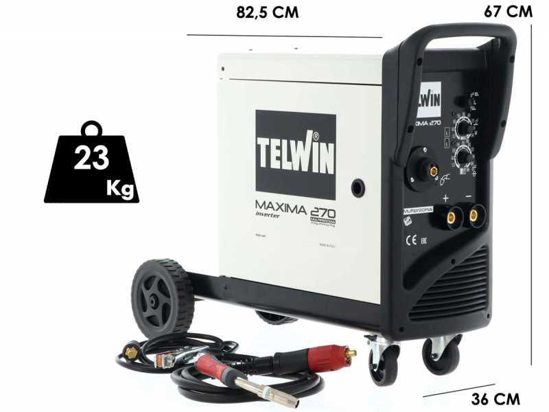 Saldatrice inverter a filo Telwin Maxima 270 Synergic - per MIG-MAG/FLUX/BRAZING/MMA/TIG DC- LIFT