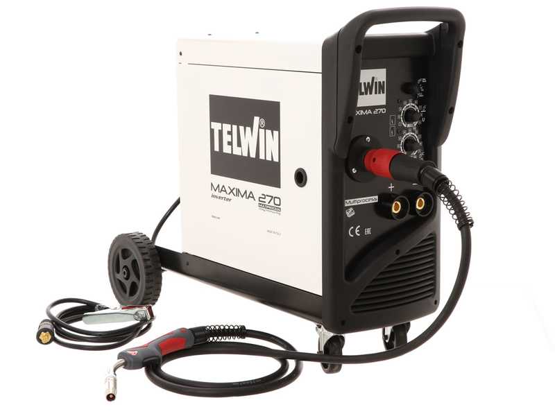 Telwin Maxima 270 Synergic - Saldatrice Inverter Multiprocesso (MIG-MAG/BRAZING/MMA/TIG LIFT) - GAS/NO GAS