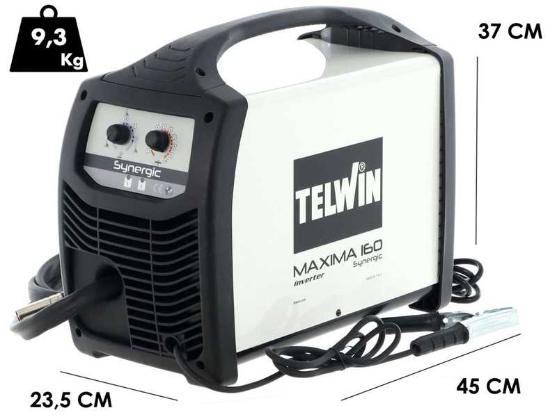 Telwin Maxima 160 Synergic - Saldatrice Inverter Multiprocesso (MIG-MAG/FLUX/BRAZING) - GAS/NO GAS