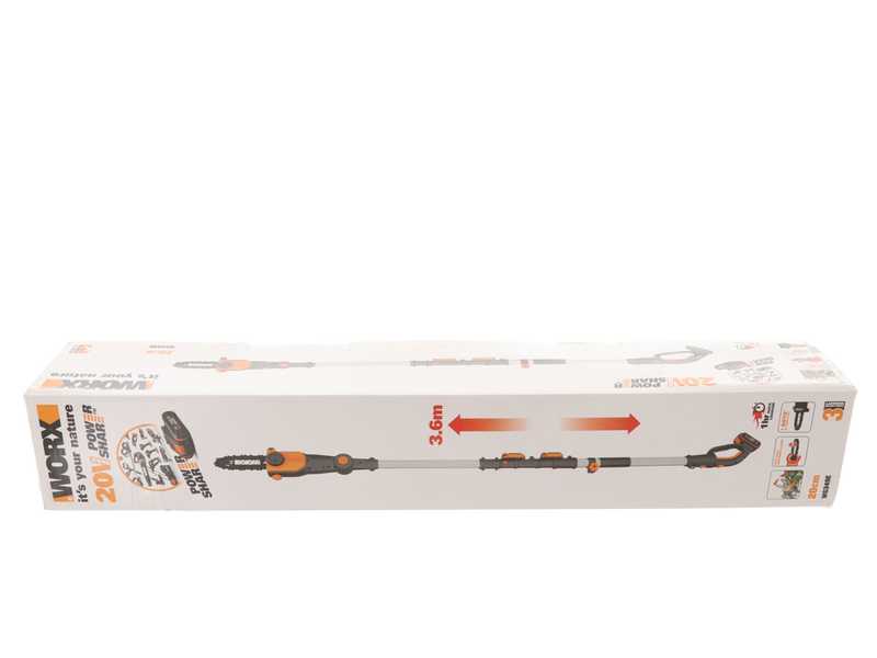 Worx WG349E - Potatore a batteria su asta telescopica - 2Ah da 20V