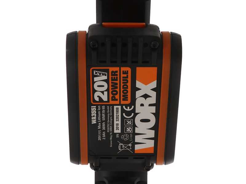 Worx WG349E - Potatore a batteria su asta telescopica - 2Ah da 20V