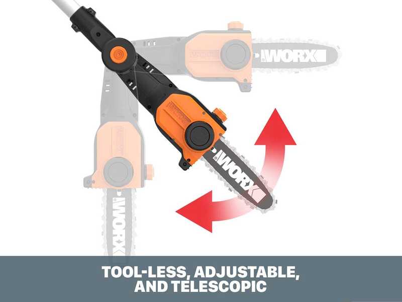 Worx WG349E - Potatore a batteria su asta telescopica - 2Ah da 20V