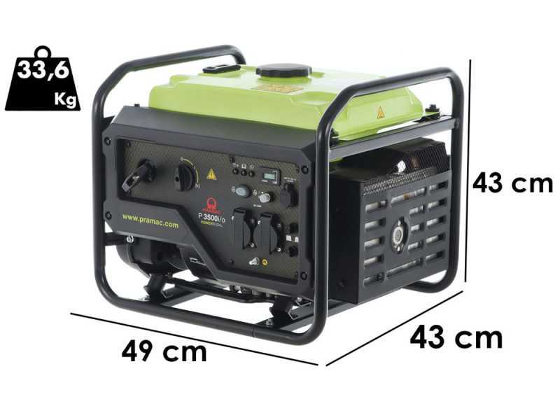 Generatore di corrente ad inverter 3 kW monofase Pramac P3500I/O