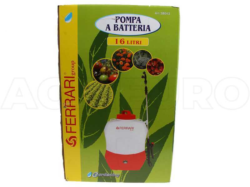 Ferrari Group 16L - Pompa irroratrice a zaino con batteria al litio - 12V - 8Ah