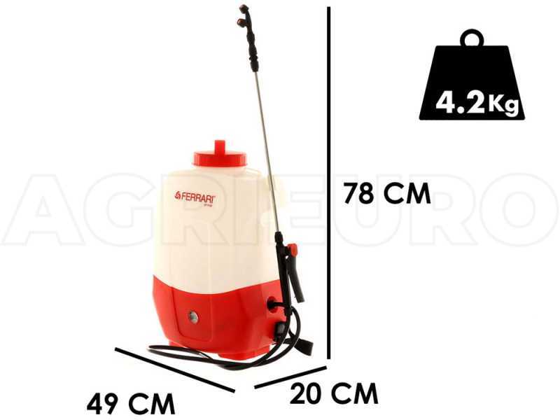 Ferrari Group 16L - Pompa irroratrice a zaino con batteria al litio - 12V - 8Ah