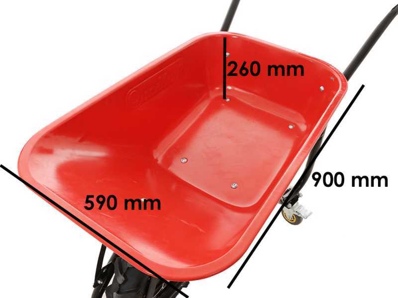 Geotech CAR 150T - Carriola elettrica a batteria 40V 6Ah con ruote traktor