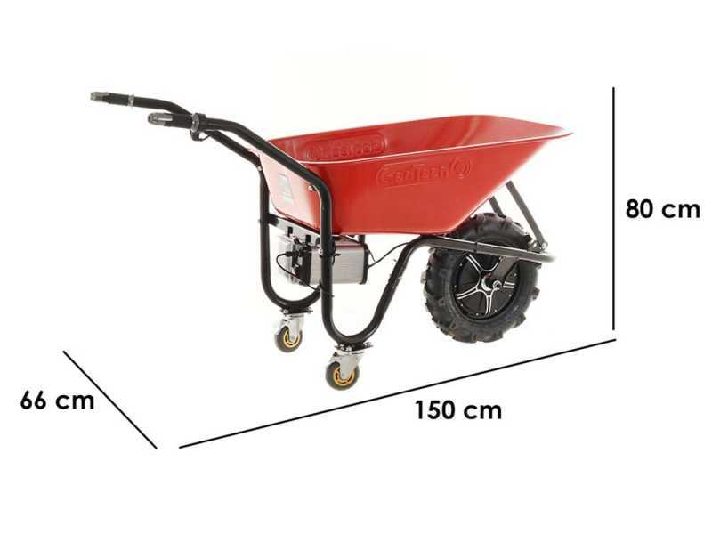 Geotech CAR 150T - Carriola elettrica a batteria 40V 6Ah con ruote traktor