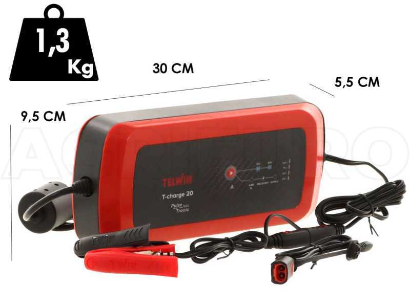 Telwin T-Charge 20 - Caricabatterie e mantenitore - batterie al Piombo 12-24V - 110 W