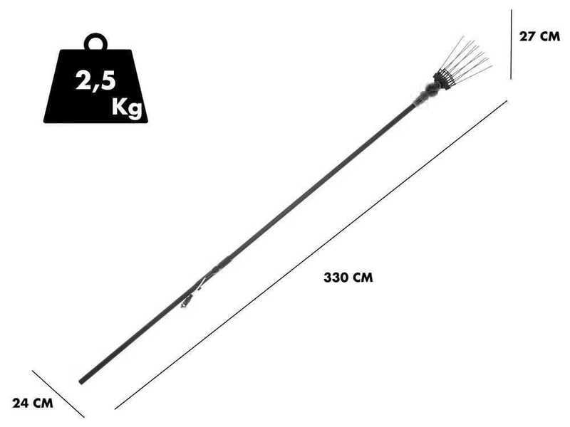 Aima Twist Plus 2.0 - Abbacchiatore elettrico 230/330 cm a batteria tipo auto con cavo in dotazione - Asta fissa + Prolunga