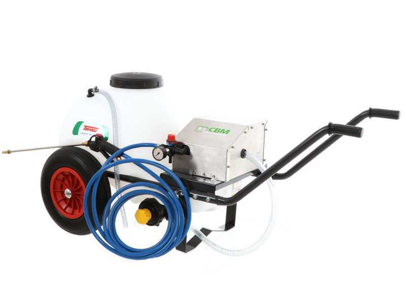 Kit pompa a batteria per irrorazione e carrello e serbatoio 80L - Pompa Comet CBM1500HP