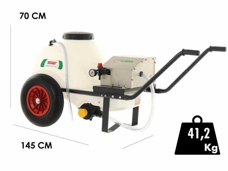 Kit pompa a batteria per irrorazione e carrello e serbatoio 80L - Pompa Comet CBM1500HP