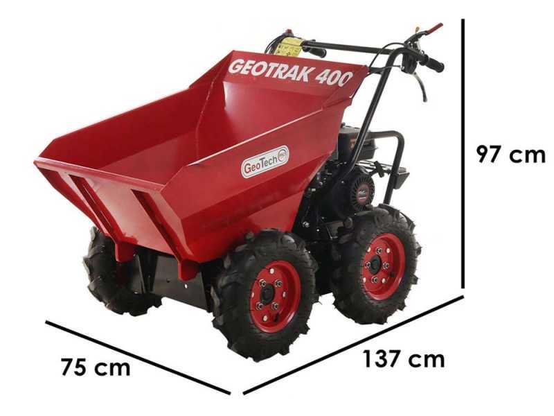 GeoTech-Pro GEOTRAK 400 - Motocarriola 4x4 con cassone dumper 400Kg