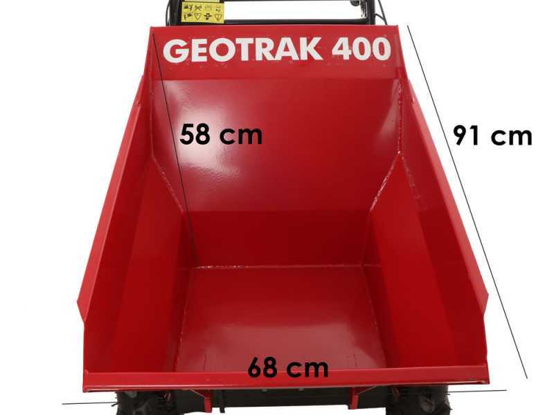 Motocarriola GeotechPro GEOTRAK 400 - Cassone dumper 400 Kg - 4 ruote motrici