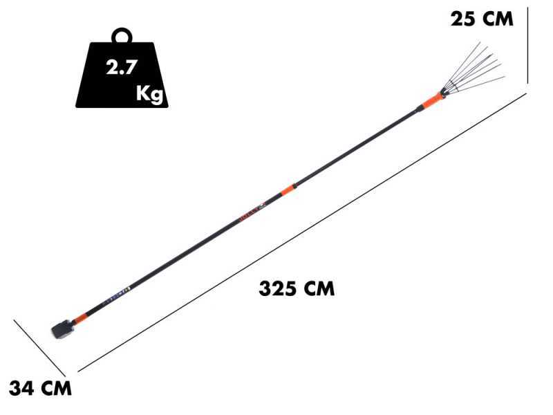 Jolly V34 - Abbacchiatore con batterie a litio - 170 / 301cm