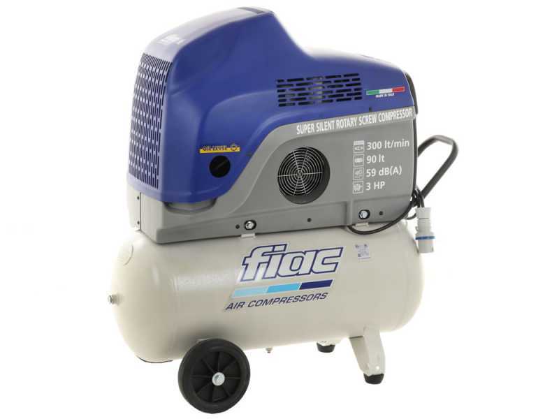 FIAC New Silver 3/90 - Compressore rotativo monofase a vite silenziato - Motore 3 HP 