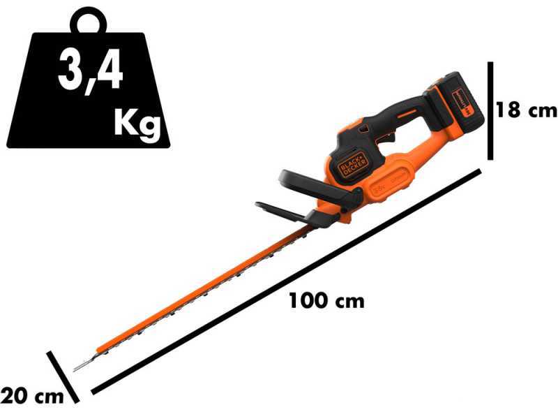 Black &amp; Decker BCHTS3625L1 - Tagliasiepi a batteria 36V/2.5Ah - Lama da 55 cm