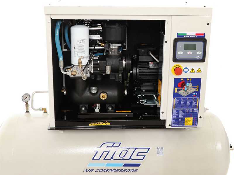 FIAC New Silver 10/300 - Compressore rotativo trifase a vite silenziato - Motore 10 HP 