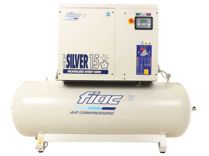 FIAC New Silver 15/500 - Compressore rotativo trifase a vite silenziato - Motore 15 HP 
