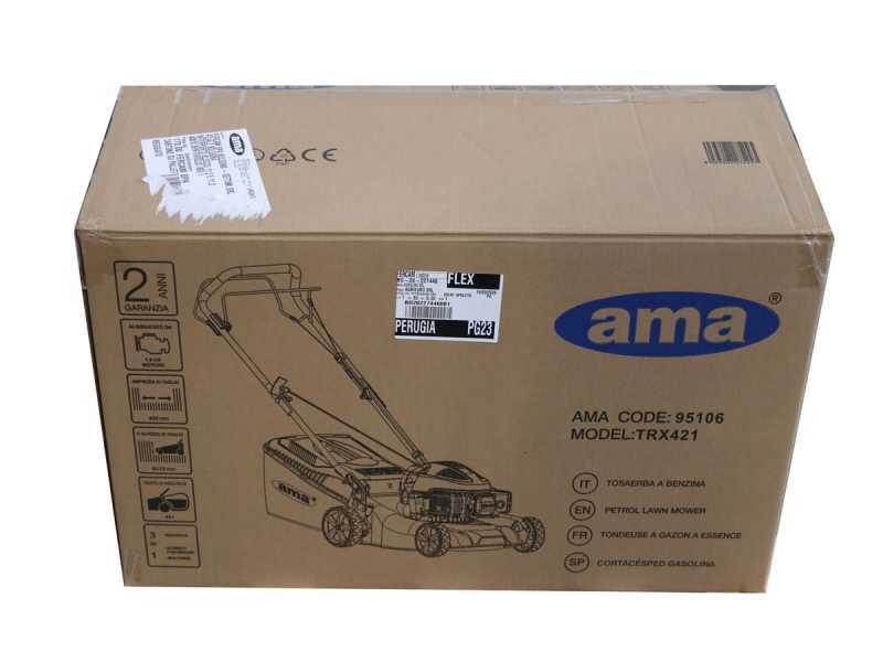 Ama TRX 421 - Tagliaerba a scoppio - 3in1: raccolta + scarico posteriore + mulching
