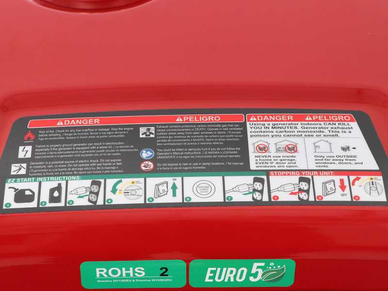 GeoTech-Pro PTGA 9000 - Generatore di corrente carrellato a benzina silenziato con AVR 7.5 kW - Continua 7 kW Monofase