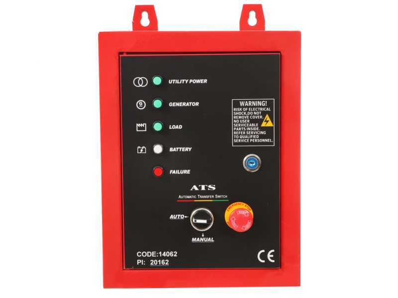 GeoTech-Pro PTGA 9000 - Generatore di corrente carrellato a benzina silenziato con AVR 7.5 kW - Continua 7 kW Monofase+ ATS