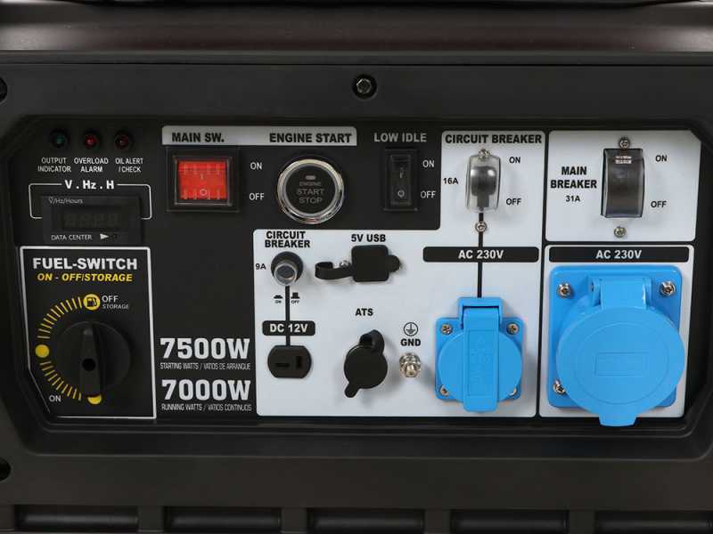 GeoTech-Pro PTGA 9000 - Generatore di corrente carrellato a benzina silenziato con AVR 7.5 kW - Continua 7 kW Monofase+ ATS