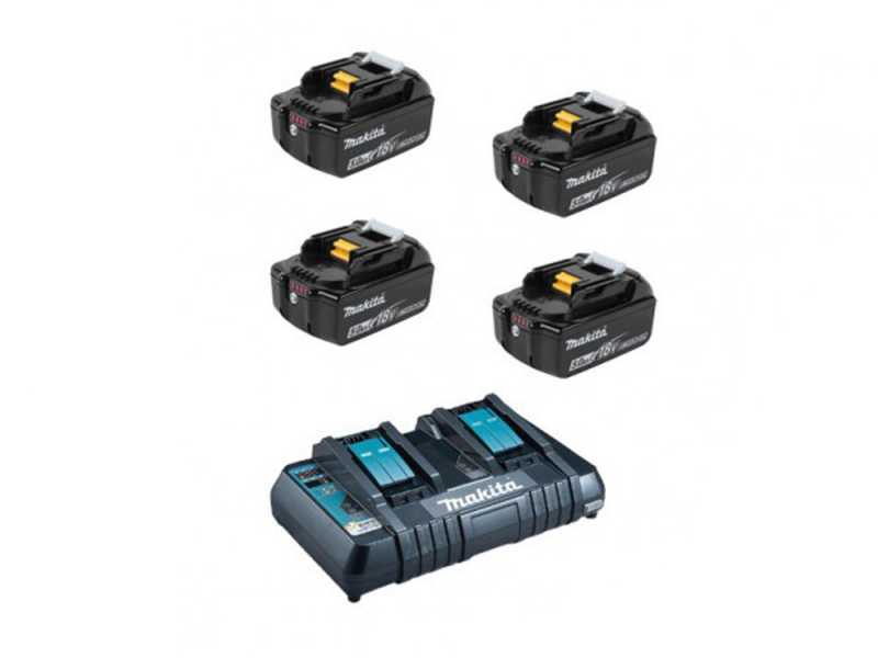 Rasaerba a batteria semovente-alluminio 2X18V-53cm MAKITA DLM533PT4 incluse 4 batterie