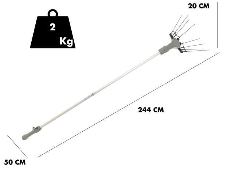 Volpi Olytech Mondial 845SP - Abbacchiatore elettrico a batteria - Asta in alluminio 244cm