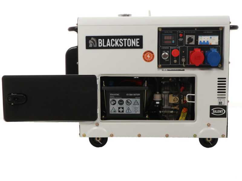 BlackStone SGB 8500 D-ES FP - Generatore di corrente carrellato silenziato diesel con AVR 6.3 kW - Continua 6 kW Full-Power + ATS Monofase