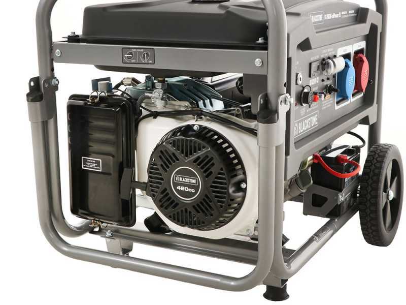 BlackStone BG 9050 - Generatore di corrente carrellato a benzina con AVR 6.6 kW - Continua 6 kW Full-Power + ATS