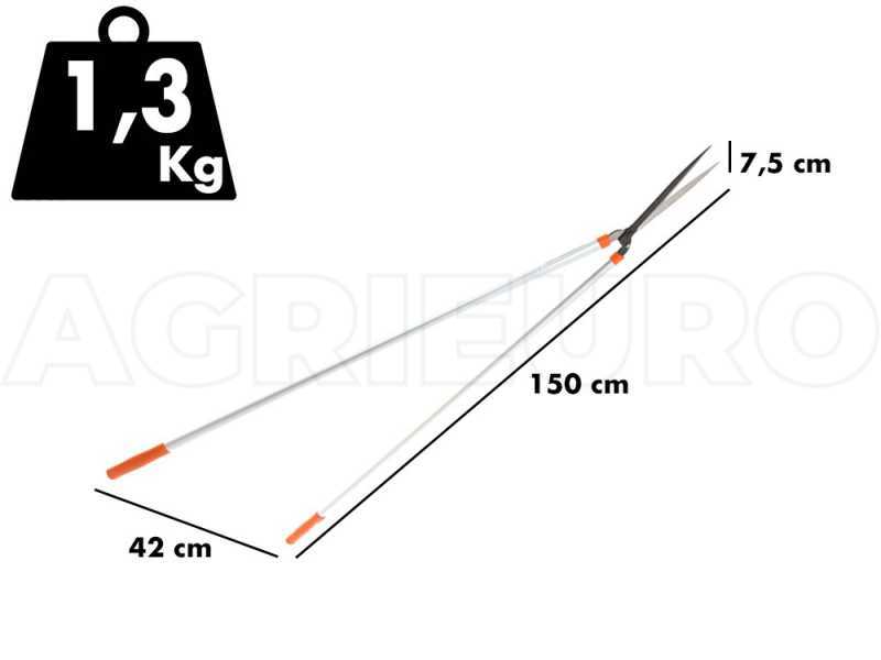 GeoTech FS-160L - Cesoia tagliasiepi manuale con manico lungo