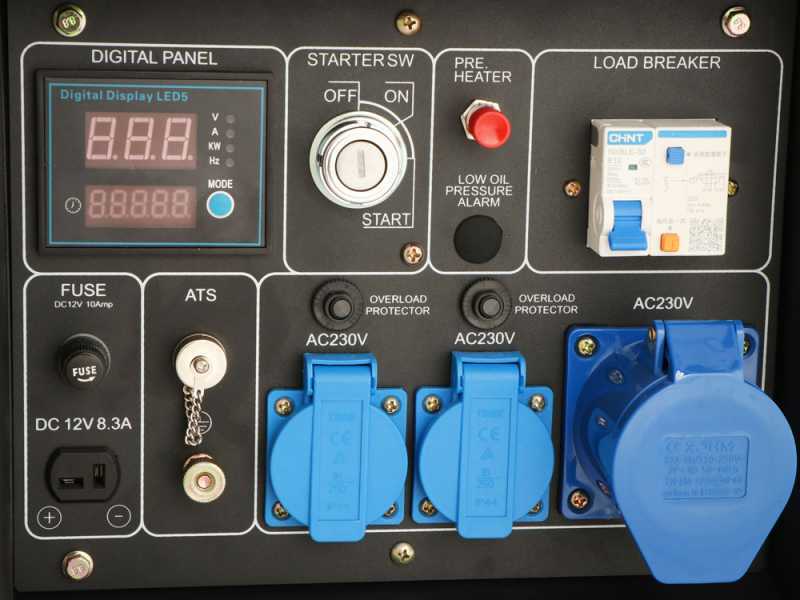 BlackStone OFB 6000 D-ES - Generatore di corrente diesel con AVR 5.3  kW - Continua 5 kW Monofase + ATS