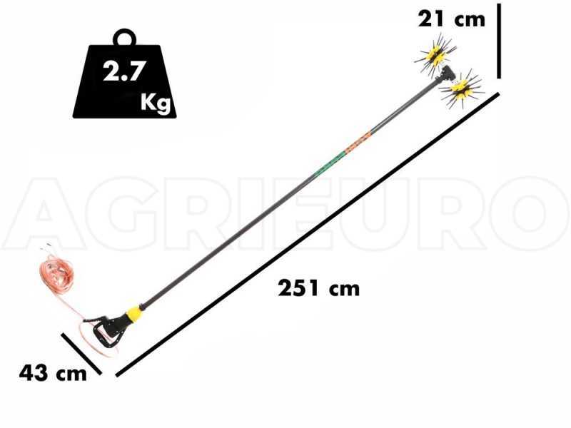 Abbacchiatore elettrico a batteria ASTERAS MAX CARBON con asta in carbonio