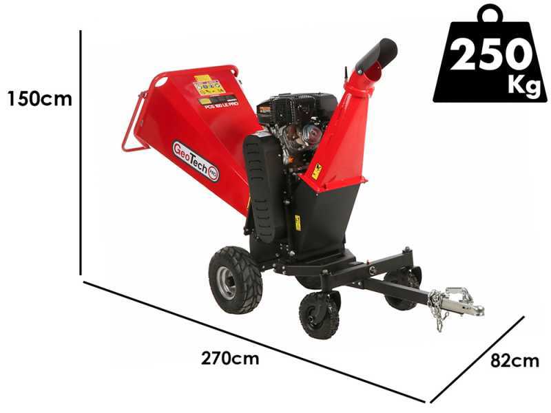 GeoTech-Pro PCS 160LE PRO - Biotrituratore a scoppio professionale - Motore Loncin G420FD