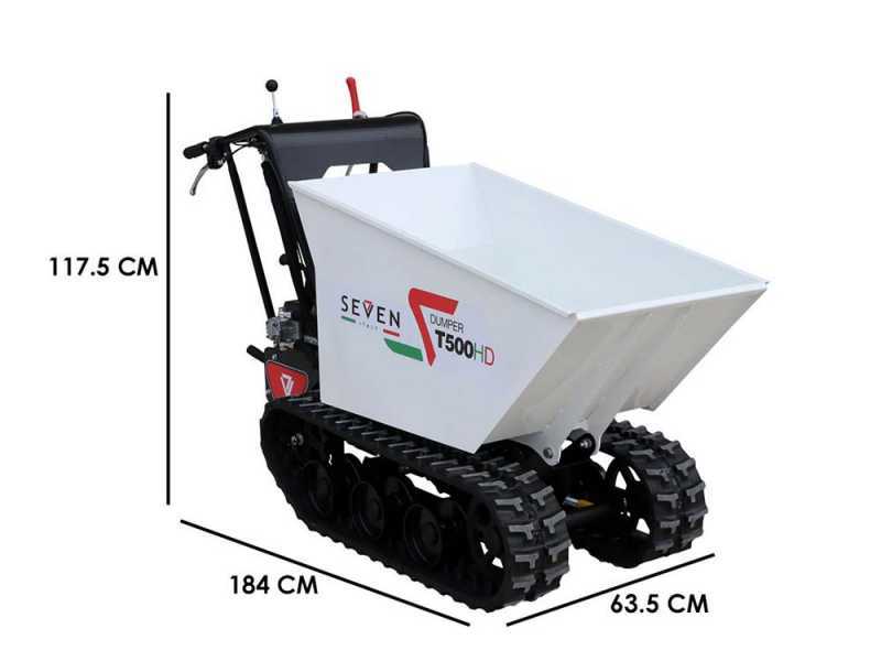 Seven Italy T500HD GX - Motocarriola cingolata dumper idraulico 500Kg