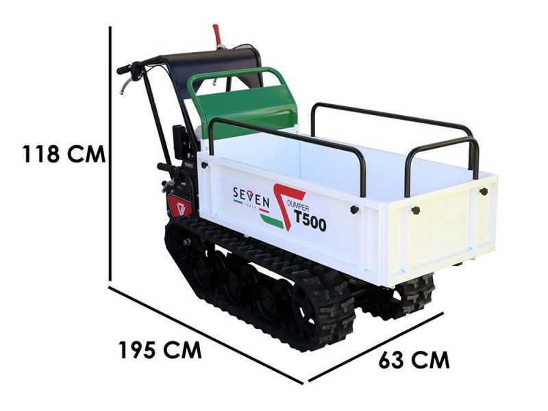 Seven Italy T500 GX-E - Motocarriola cingolata estensibile - Portata 500Kg