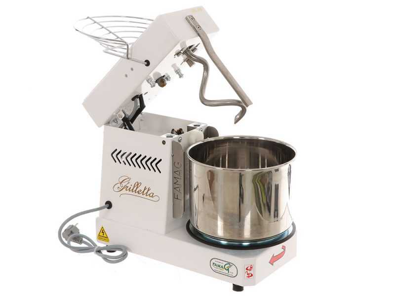 Famag Grilletta IM 5S/230 10 Velocit&agrave; HH - Impastatrice a spirale 5 Kg ad alta idratazione con testa sollevabile