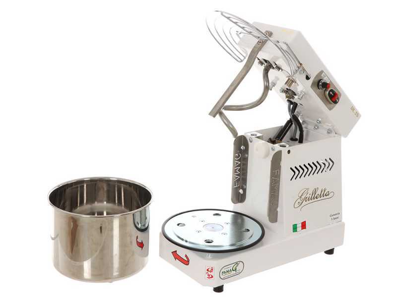 Famag Grilletta IM 5S/230 10 Velocit&agrave; HH - Impastatrice a spirale 5 Kg ad alta idratazione con testa sollevabile