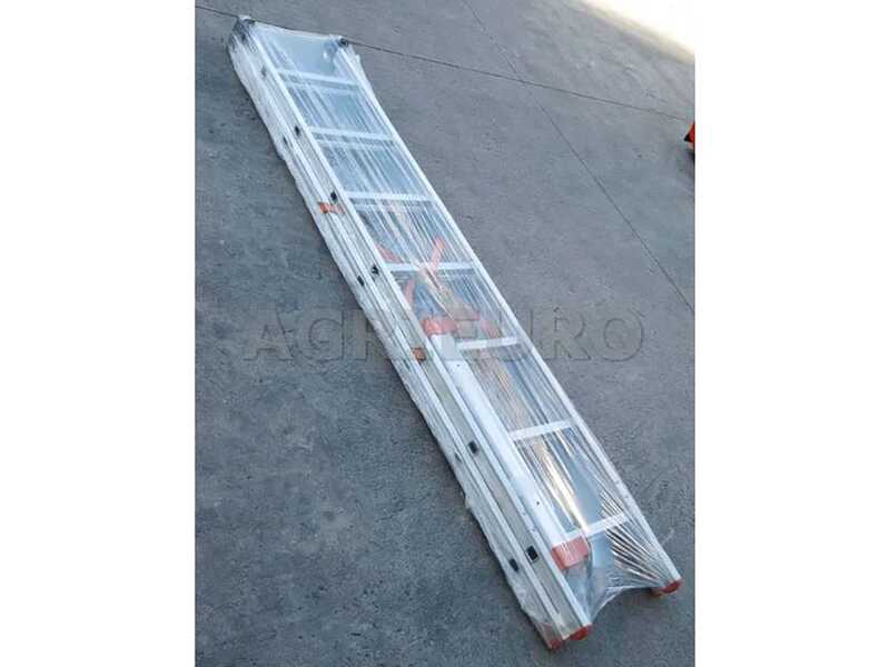 Facal Genia G250-2, 2x7 gradini, 3.80 m - Scala telescopica in alluminio - Altezza stimata operativa 4.70 m