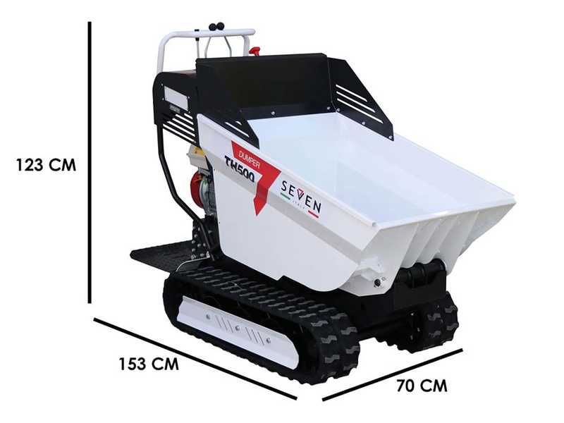 Seven Italy TH500 GX 200 - Motocarriola cingolata cassone dumper 500Kg