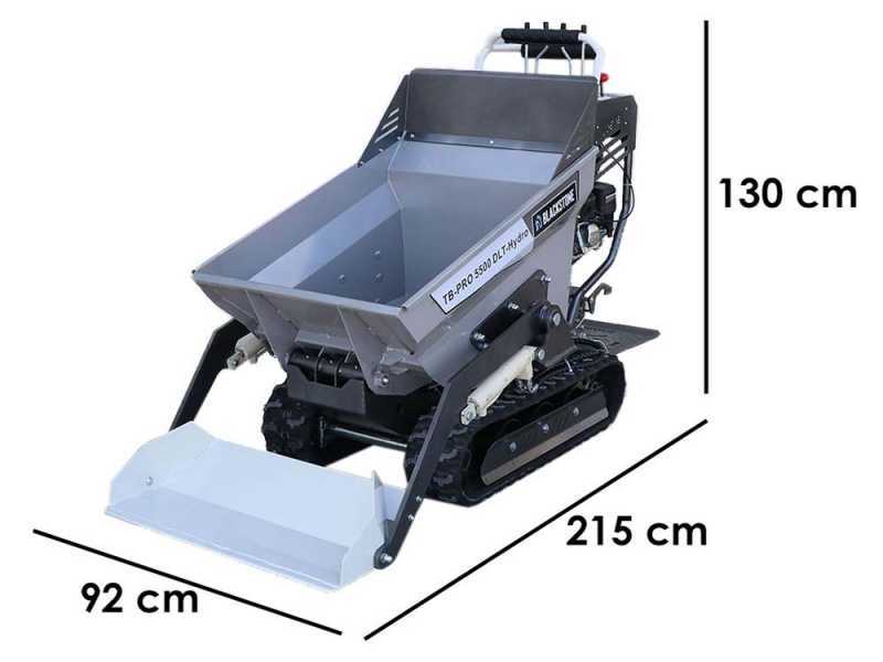 Blackstone TB-PRO 5500 DLT-Hydro - Motocarriola cingolata cassone dumper idraulico 500Kg - Cambio idrostatico