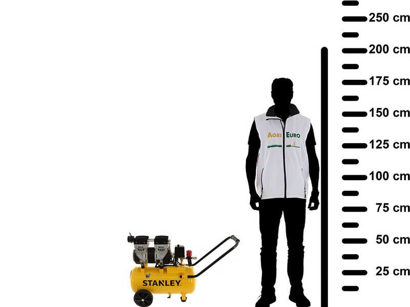 Stanley DST 150/8/24 SXCMS1324H - Compressore aria elettrico monofase silenziato, oil-less - Motore 1.3 HP - 24 lt