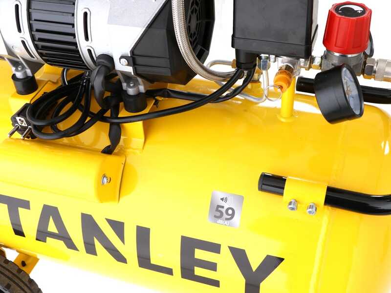 Stanley DST 150/8/50 SXCMS1350HE - Compressore aria elettrico monofase silenziato, oil-less - Motore 1.3 HP - 50 lt
